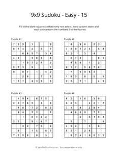 9x9 Sudoku - Easy - 15
