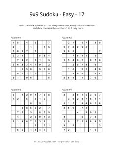 9x9 Sudoku - Easy - 17