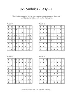 9x9 Sudoku - Easy - 2