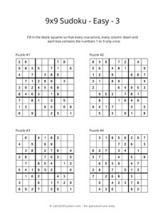 9x9 Sudoku - Easy - 3