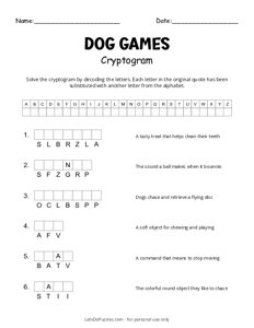 Dog Games Cryptogram