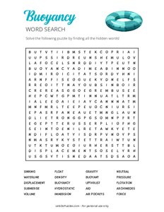 Buoyancy Word Search