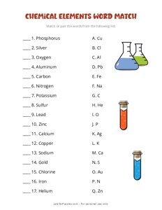 Chemical Elements Word Match