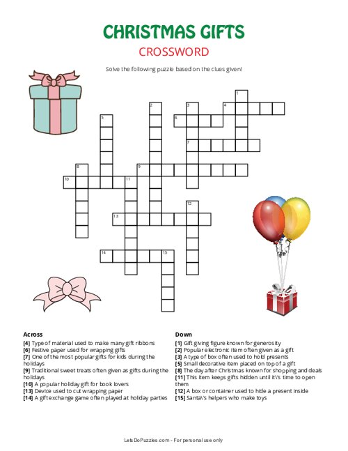 presentation of gifts crossword