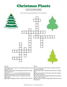 Christmas Plants Crossword