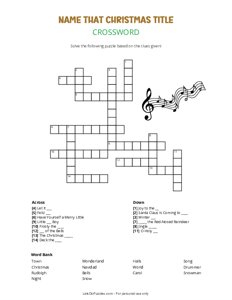Name that Christmas Title Crossword