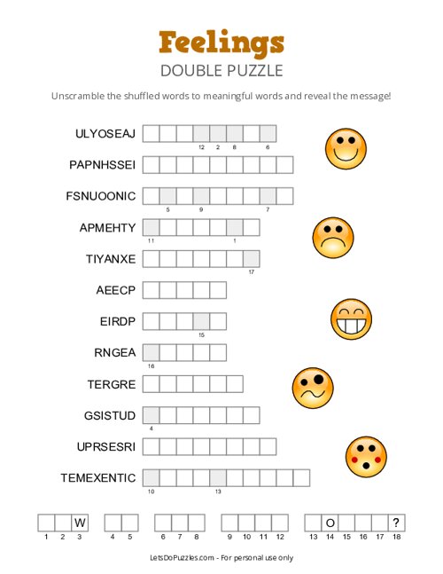 Feelings Double Puzzle