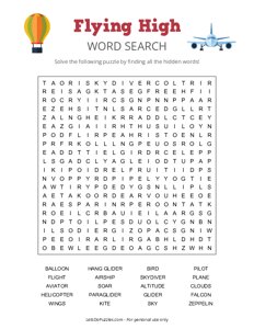 Flying High Word Search