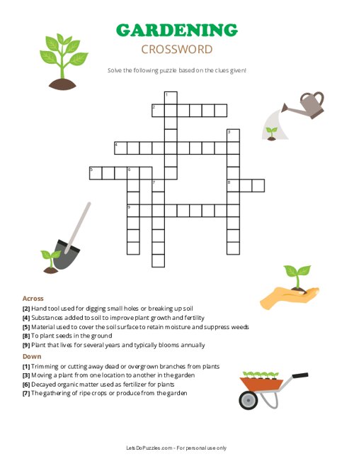 Gardening Crossword