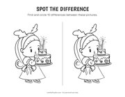 Cute Girl Holding Cake - Spot the Difference