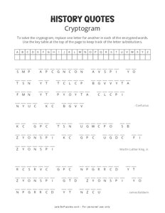History Quotes Cryptogram