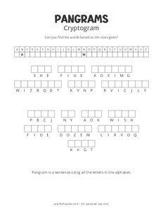 Pangrams Cryptogram