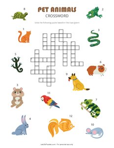 Pet Animals Crossword