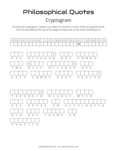 Philosophical Quotes Cryptogram