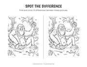 Rainforest Monkey - Spot the Difference