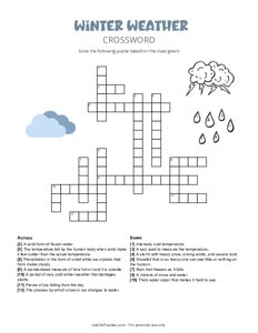 Winter Weather Crossword