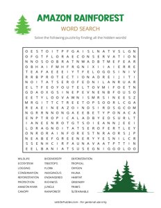 Amazon Rainforest Word Search
