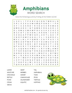 Amphibians Word Search