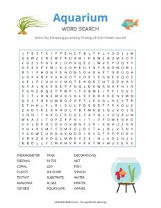 Aquarium Word Search