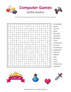 Computer Games Word Search