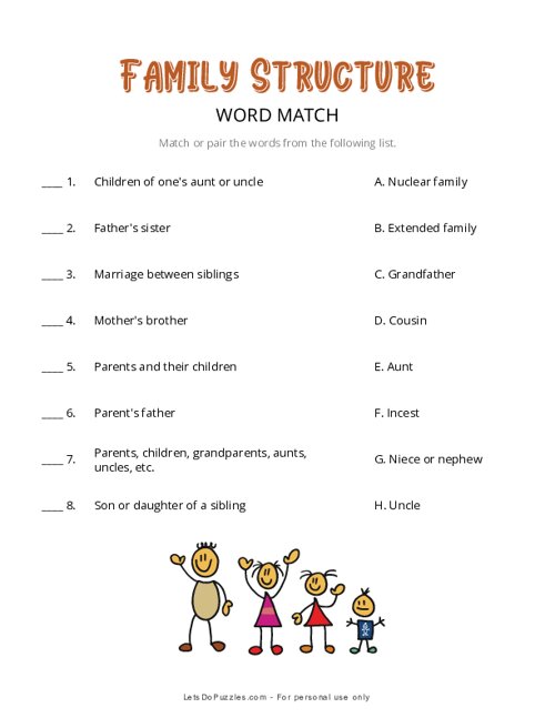 Family Structure Word Match