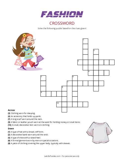 Fashion Crossword
