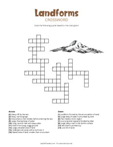 Landforms Crossword