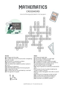 Mathematics Crossword