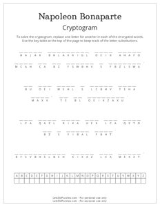 Napoleon Bonaparte Quotes Cryptogram