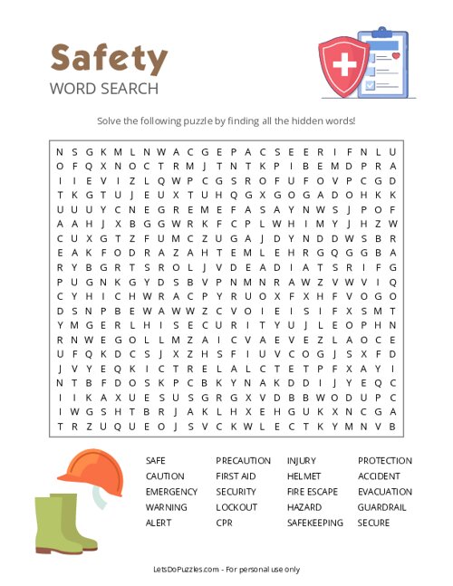 Safety Word Search