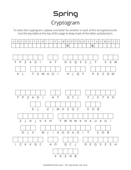 Spring Cryptogram
