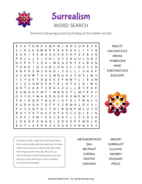 Surrealism Word Search