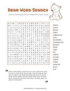 Bear Word Search