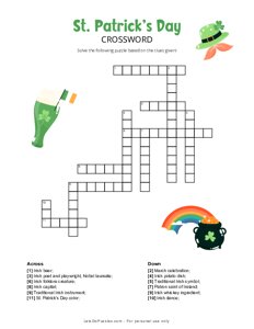 Saint Patricks Day Crossword
