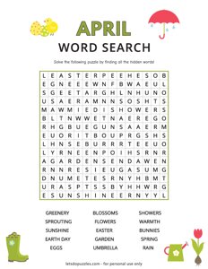 April Word Search