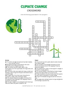 Climate Change Crossword