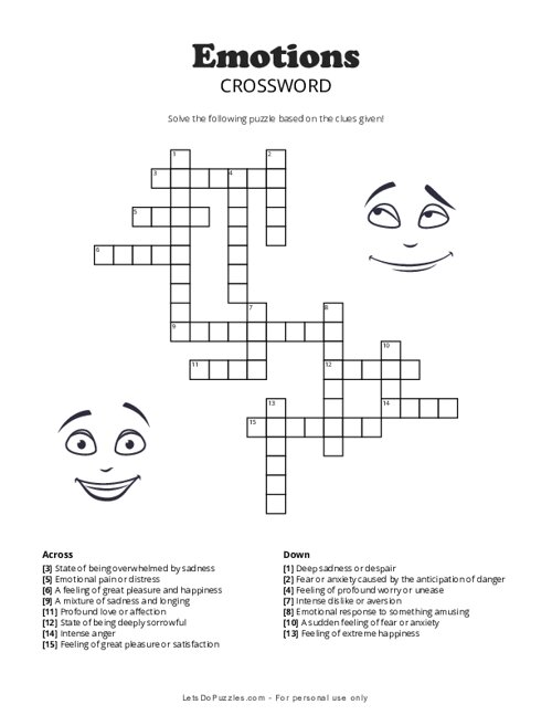 Emotions Crossword