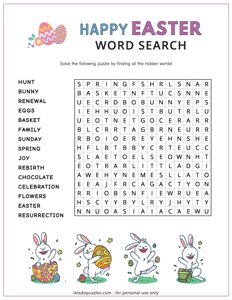 Happy Easter Word Search