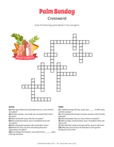 Palm Sunday Crossword