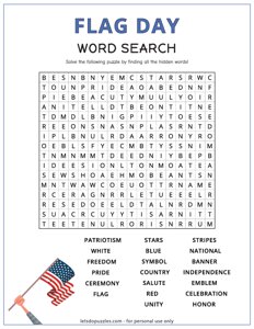 Flag Day Word Search
