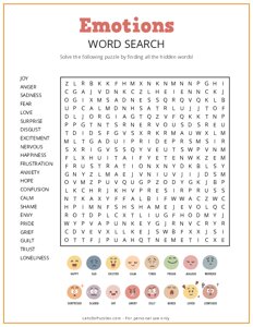 Emotions Word Search