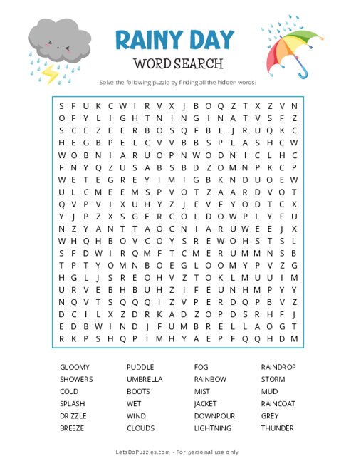 Monsoon Season Word Search