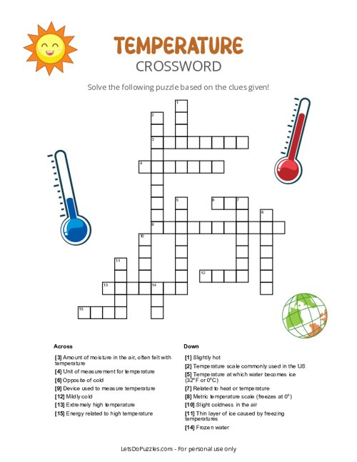 Temperature Crossword