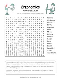 Ergonomics Word Search