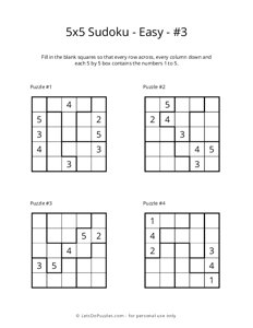 5x5 Sudoku - Easy - 3