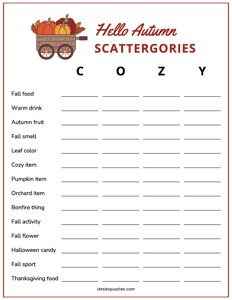 Autumn Scattergories