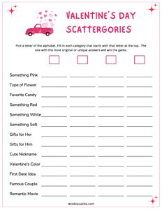 Valentines Day Scattergories