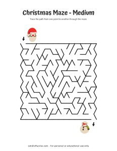 Medium Christmas Maze - #2