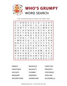 Grinch Word Search - Medium