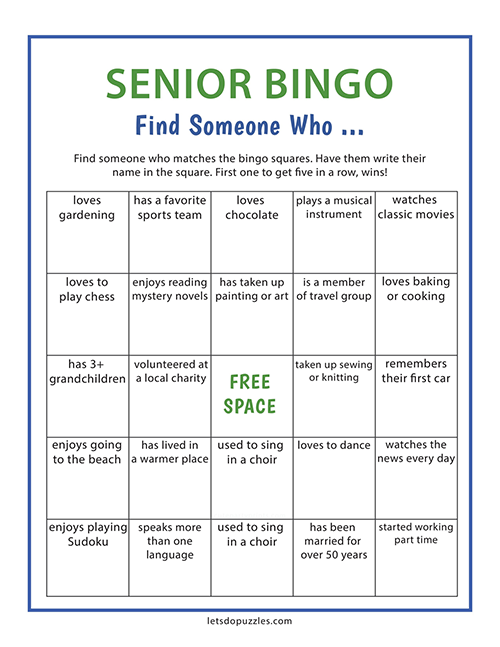 Senior Bingo